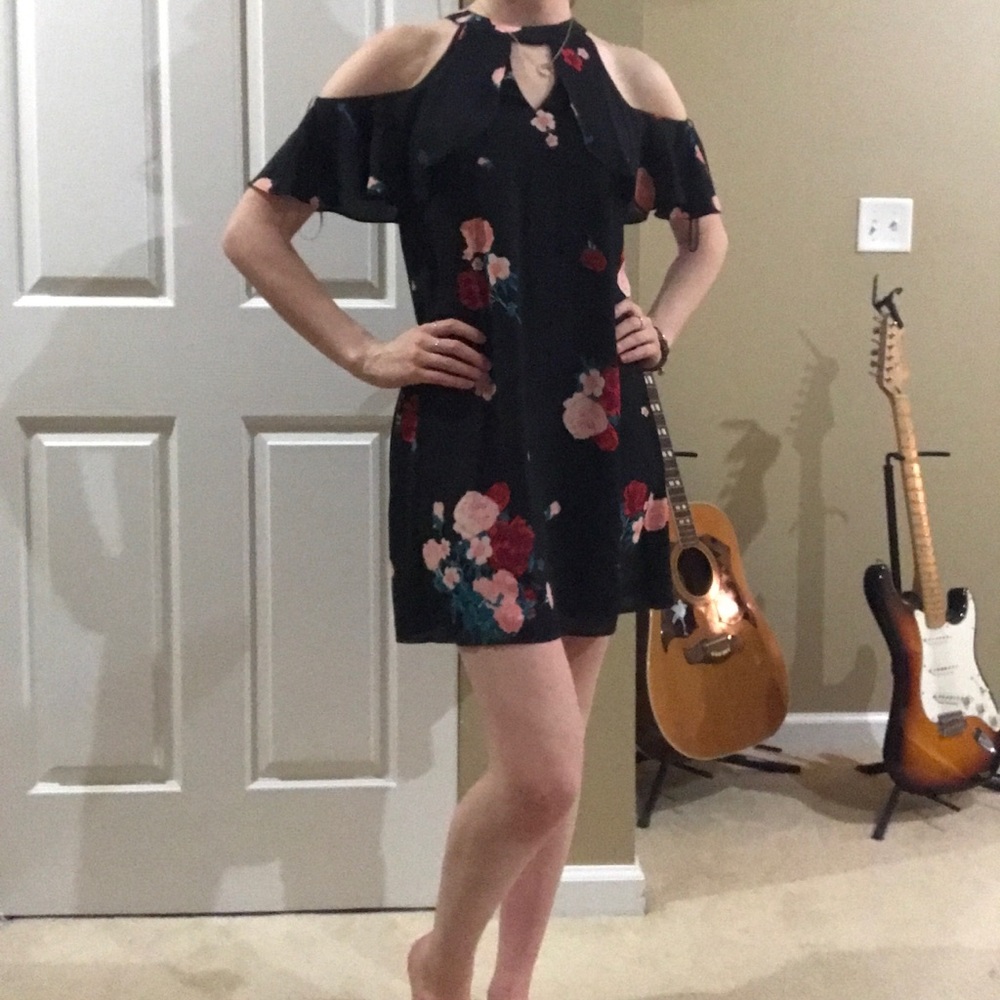 Candie’s Floral Black Dress